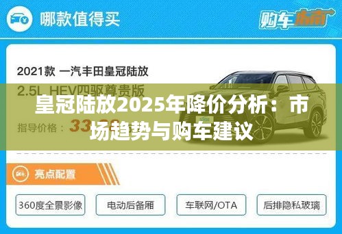 皇冠陆放2025年降价分析:市场趋势与购车建议
