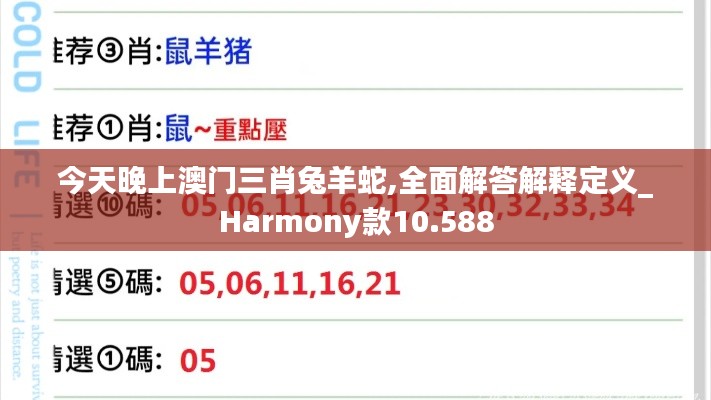 今天晚上澳门三肖兔羊蛇,全面解答解释定义_Harmony款10.588