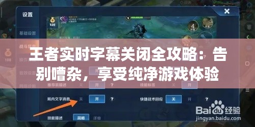 王者实时字幕关闭全攻略：告别嘈杂，享受纯净游戏体验