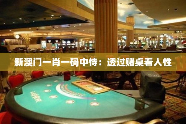 新澳门一肖一码中恃:透过赌桌看人性