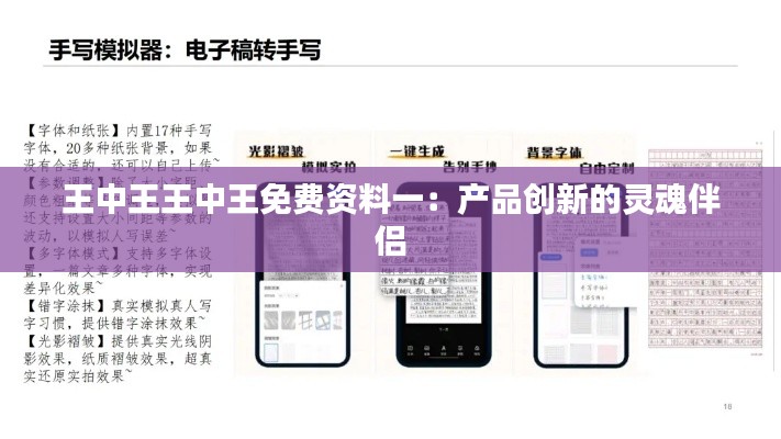 王中王王中王免费资料一:产品创新的灵魂伴侣