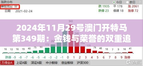 2024年11月29号澳门开特马第349期:金钱与荣誉的双重追逐