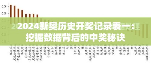 2024新奥历史开奖记录表一:挖掘数据背后的中奖秘诀