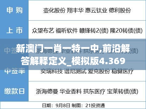 新澳门一肖一特一中,前沿解答解释定义_模拟版4.369