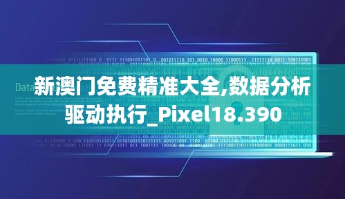 新澳门免费精准大全,数据分析驱动执行_Pixel18.390