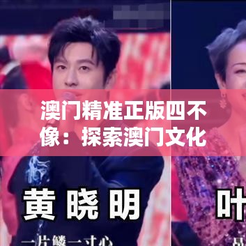 澳门精准正版四不像：探索澳门文化的独特魅力与融合艺术