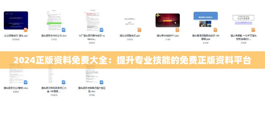 2024正版资料免费大全:提升专业技能的免费正版资料平台