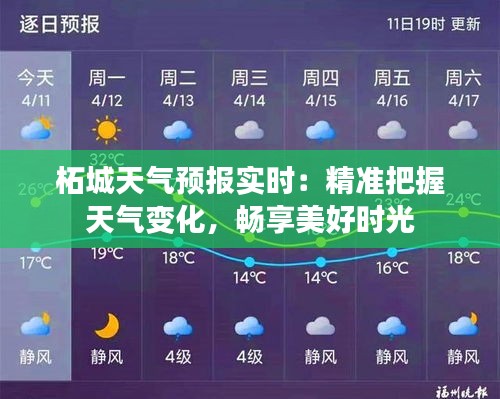 柘城天气预报实时:精准把握天气变化,畅享美好时光