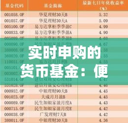 实时申购的货币基金:便捷理财的新选择