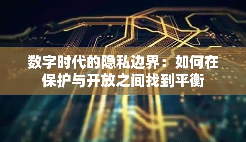 数字时代的隐私边界:如何在保护与开放之间找到平衡