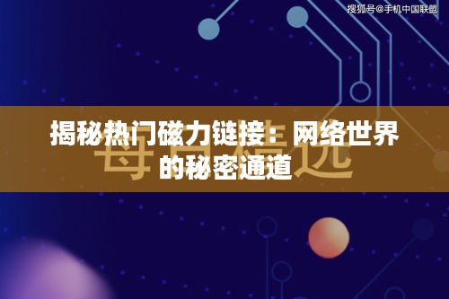 揭秘热门磁力链接:网络世界的秘密通道