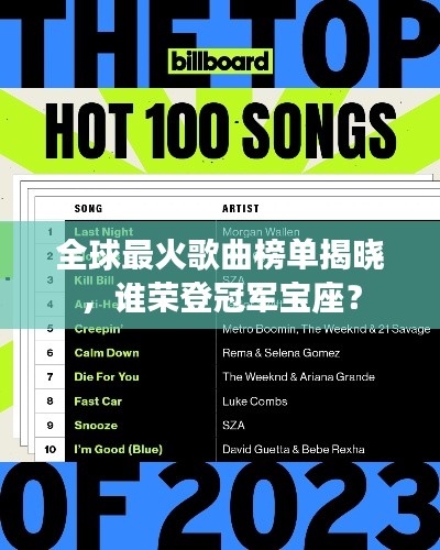 全球最火歌曲榜单揭晓,谁荣登冠军宝座?