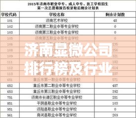 济南显微公司排行榜及行业影响力解析