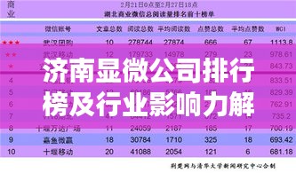 济南显微公司排行榜及行业影响力解析