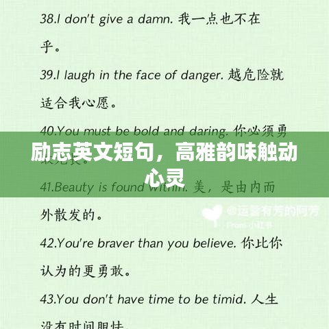 励志英文短句,高雅韵味触动心灵