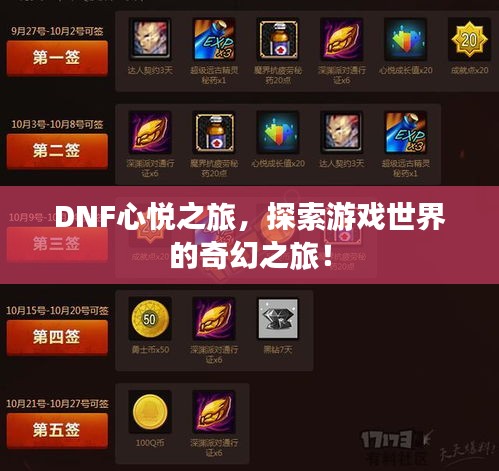 DNF心悦之旅,探索游戏世界的奇幻之旅!
