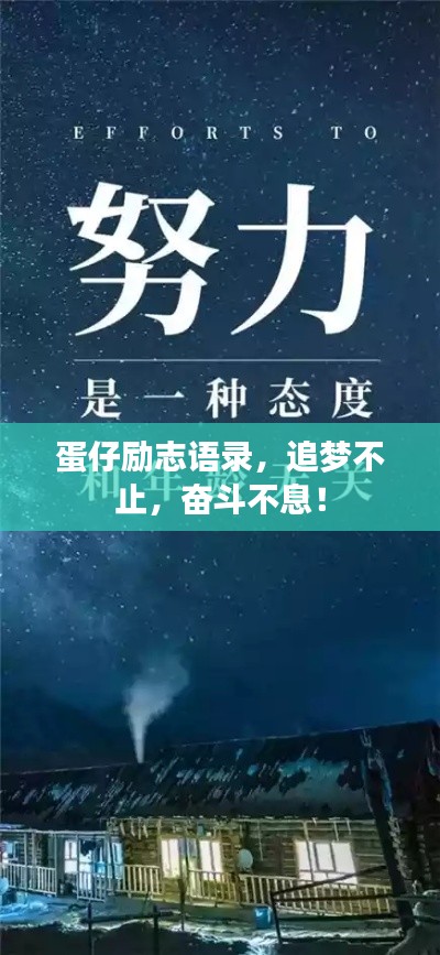 蛋仔励志语录，追梦不止，奋斗不息！